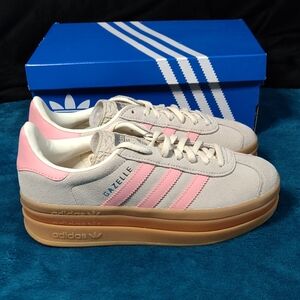Adidas Gazelle Women's Pink and Cream Sneakers